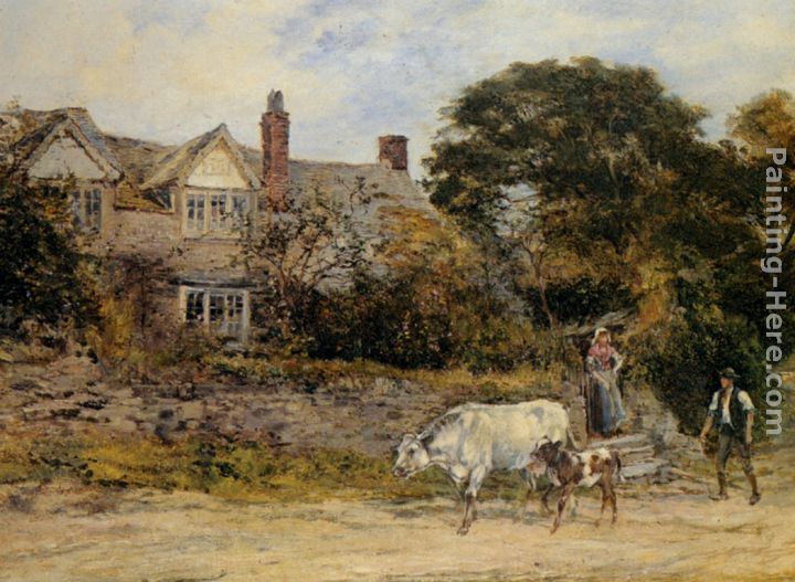 The Herdsmans Greeting painting - Heywood Hardy The Herdsmans Greeting art painting